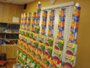  Family Chanukah Party - 7 1/2 foot Menorah out of Cans of Food to be donated to the hungry 